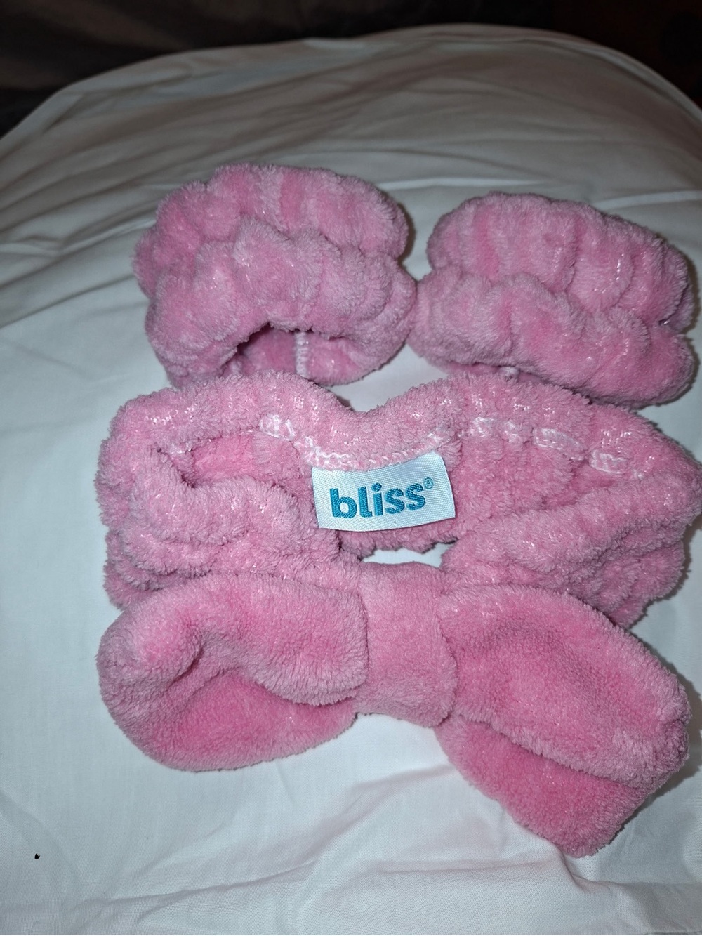 Bliss Plush Pink Hair Accessory Set with Bow